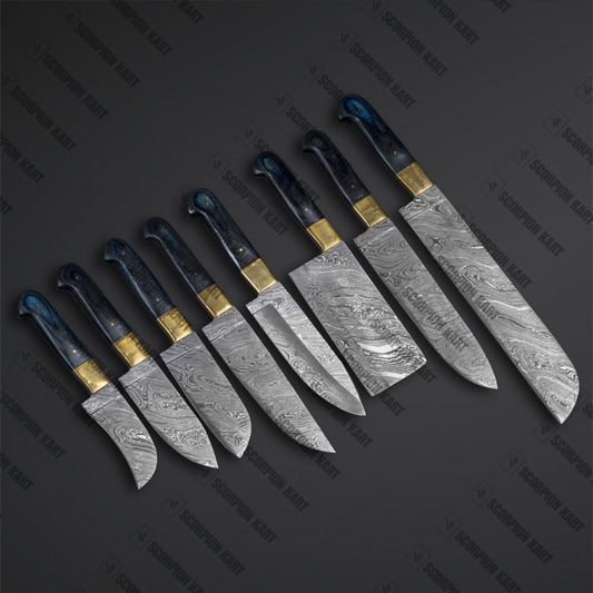 8 Piece Damascus Steel Chef Knife Set - Perfect Gift for Home Cooks - Premium best Happy Valentine Day gift from SCORPION KART - Just $269.87! Shop now at SCORPION KART