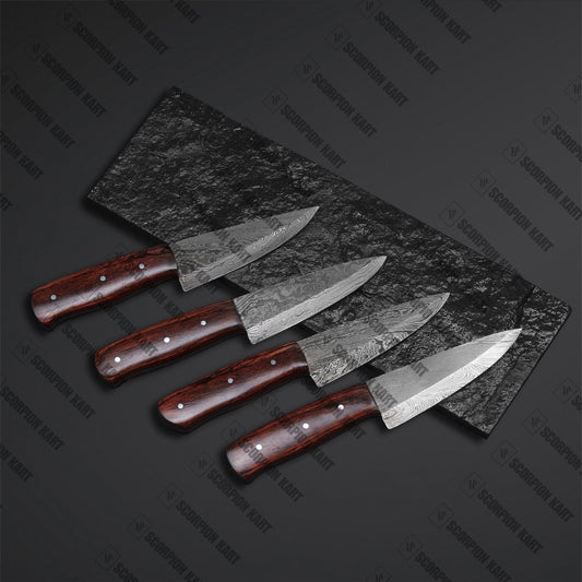 Steak knives set of 4 PCS Damascus steels - Premium best Happy Valentine Day gift from SCORPION KART - Just $135! Shop now at SCORPION KART