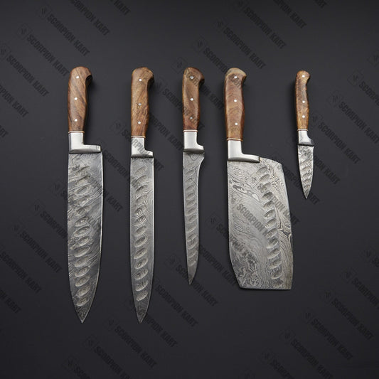5-Piece Henkel Rosewood + Special Burl Pro Chef's Knife Set - The Ultimate Kitchen Essential - Premium best Happy Valentine Day gift from SCORPION KART - Just $160! Shop now at SCORPION KART