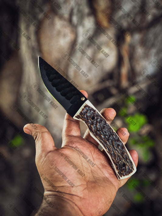 Handmade Antler Stag Horn hunting Pocket Knife - Premium best Happy Valentine Day gift from SCORPION KART - Just $139! Shop now at SCORPION KART