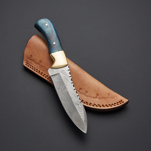 Handmade Damascus Steel Knife with Free Leather Sheath - A Versatile and Durable Kitchen Tool - Premium best Happy Valentine Day gift from SCORPION KART - Just $63.54! Shop now at SCORPION KART