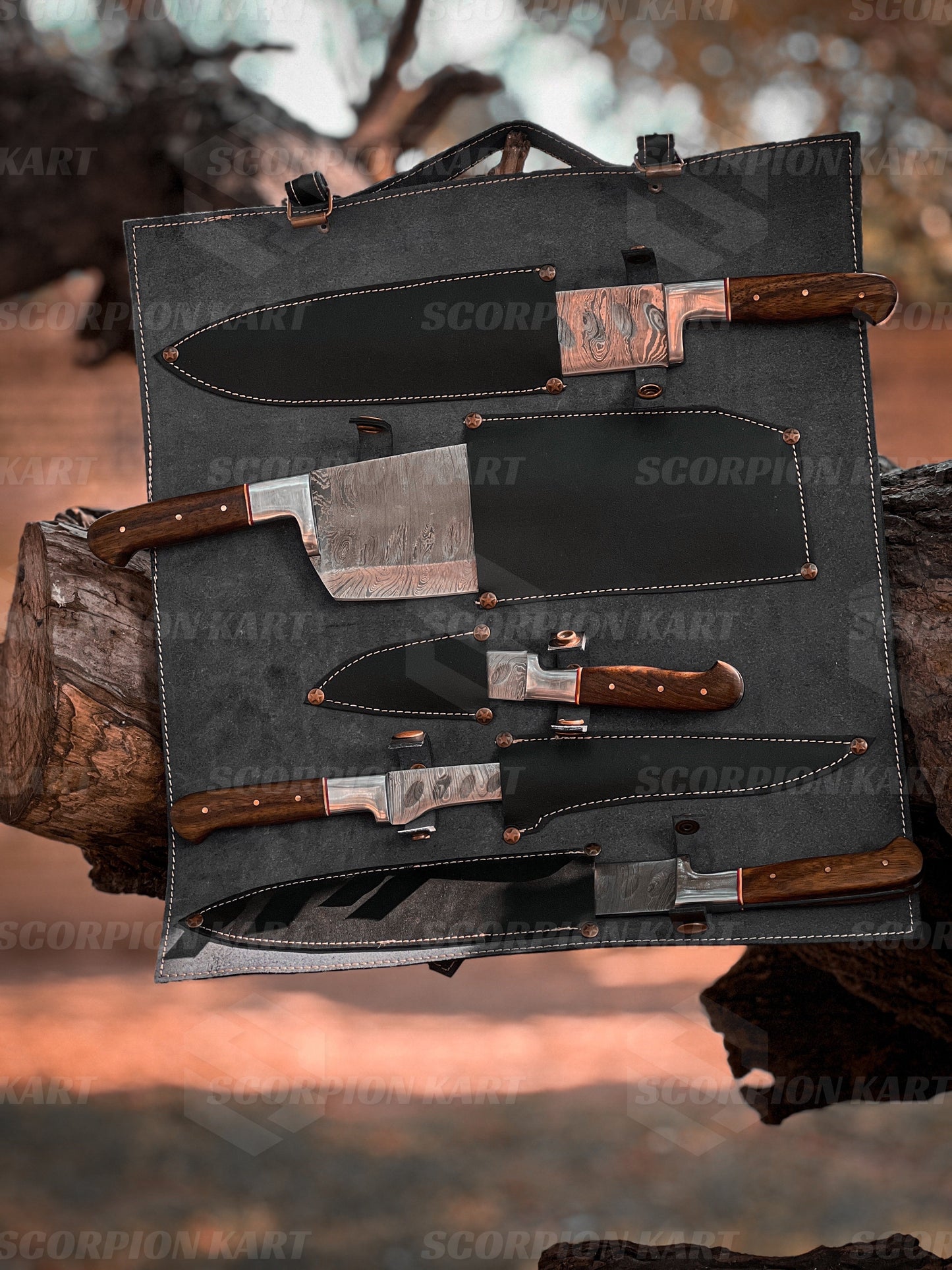 5-Piece Henkel Rosewood + Special Burl Pro Chef's Knife Set - Elevate Your Culinary Experience this Autumn and Perfect for Thanksgiving & Christmas Gifting - Premium best Happy Valentine Day gift from SCORPION KART - Just $170! Shop now at SCORPION KART