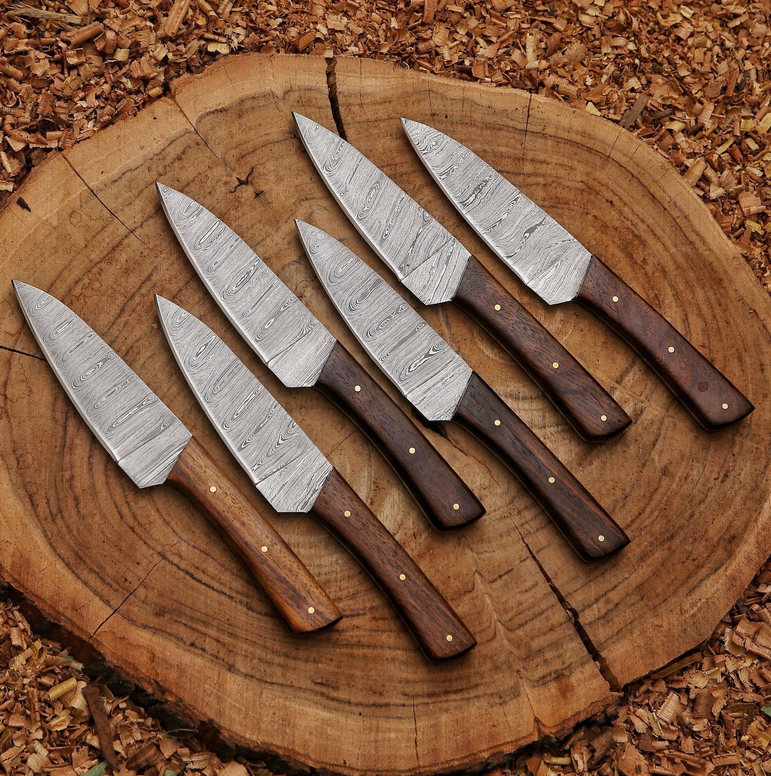 Exquisite Handmade Damascus Steel Steak Knives with Leather Sheath - Perfect Kitchen and BBQ Tools, Ideal Gift for Him, Unique Christmas or Anniversary Present - Premium best Happy Valentine Day gift from SCORPION KART - Just $150! Shop now at SCORPION KART