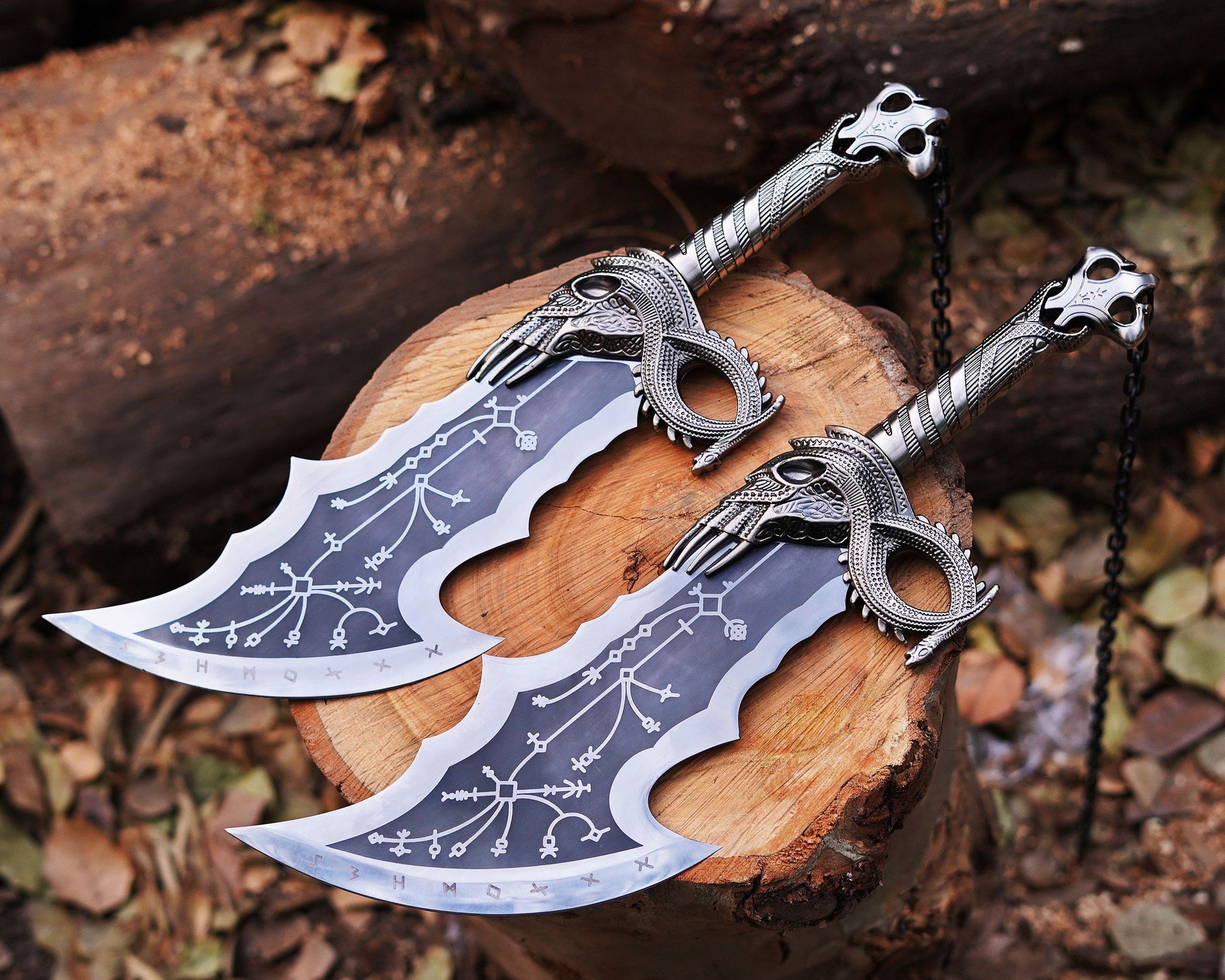 God of War Blades of Chaos Silver Metal, God of War, God of War Blades of Chaos Twin Blades - Premium best Happy Valentine Day gift from SCORPION KART - Just $250! Shop now at SCORPION KART