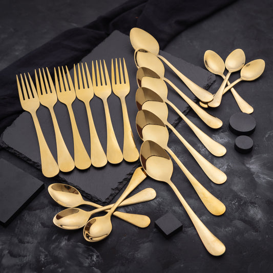 Exquisite 50 Gram Premium Golden Cutlery Set | Elegant Dining Utensils - Premium best Happy Valentine Day gift from SCORPION KART - Just $69.50! Shop now at SCORPION KART