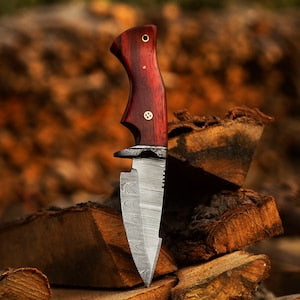 10' Damascus knife, Damascus Fixed Blade ,Hunting knife , Damascus Skinner knife, Damascus steel knife, Camping knife Walnut Wood - Premium best Happy Valentine Day gift from SCORPION KART - Just $84.54! Shop now at SCORPION KART