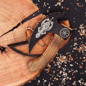 Pizza axe, Pizza slicer Hand forged Viking pizza cutter, Viking bearded camping axe, Kitchen Axe , Personalized gifts - Premium best Happy Valentine Day gift from SCORPION KART - Just $112.91! Shop now at SCORPION KART