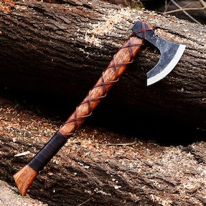 RAGNAR VIKING AXE Larp Forged Halloween Gift Camping Axe Christmas Gift with Rose Wood, Viking Bearded Nordic, Best Gift For Him lothbrok - Premium best Happy Valentine Day gift from SCORPION KART - Just $140! Shop now at SCORPION KART