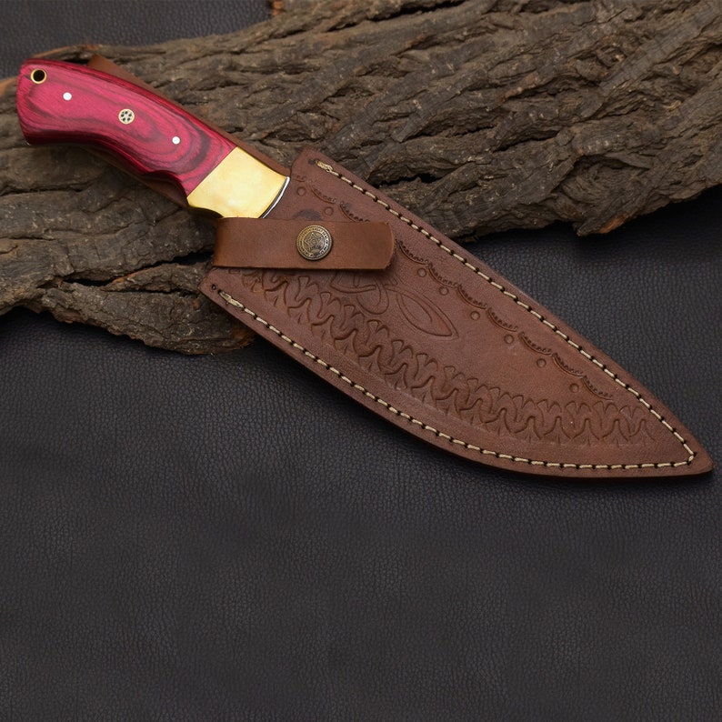 Handmade D2 Steel  Chef Knife With beautiful leader Sheath - Premium best Happy Valentine Day gift from SCORPION KART - Just $116.36! Shop now at SCORPION KART