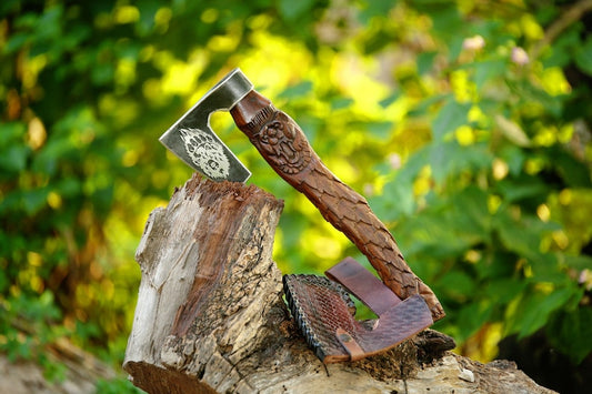 Viking Bearded Engraved Axe, Forged Carbon Steel Throwing Axe, Viking Battle Axe, Amazing Anniversary Gifts - Premium best Happy Valentine Day gift from SCORPION KART - Just $156! Shop now at SCORPION KART