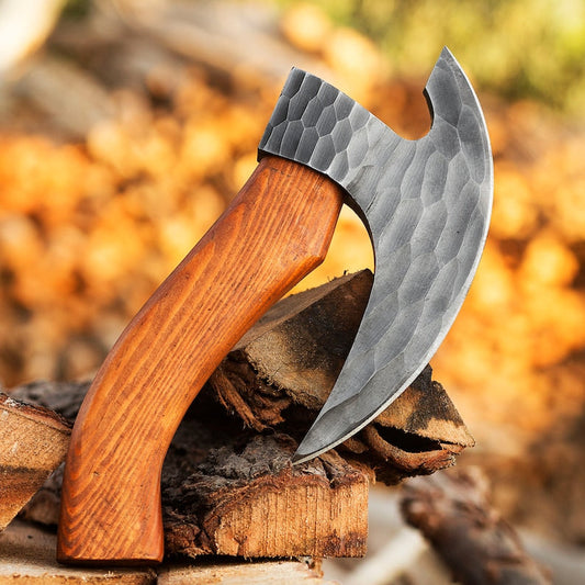 The Original custom hand forged pizza Axe , Viking pizza cutter axe , Viking Bearded Camping Axe, Royal Birthday & Anniversary Gift For Him - Premium best Happy Valentine Day gift from SCORPION KART - Just $85.10! Shop now at SCORPION KART