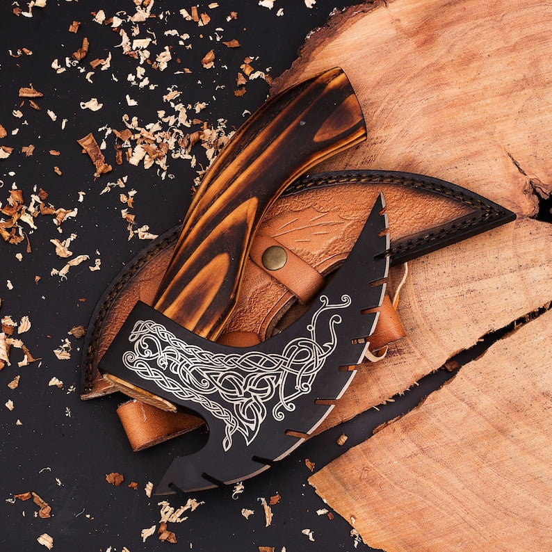 Pizza axe, Pizza slicer Hand forged Viking pizza cutter, Viking bearded camping axe, Kitchen Axe , Personalized gifts - Premium best Happy Valentine Day gift from SCORPION KART - Just $107.24! Shop now at SCORPION KART