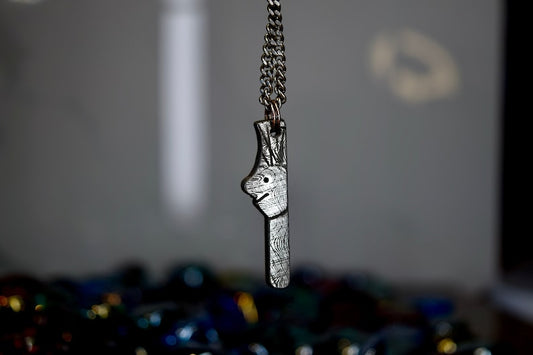 Damascus Pendant "The Prodigy" , Etched Steel Silver Metal Necklace Charms, Unique Collectable Jewelry - Premium best Happy Valentine Day gift from SCORPION KART - Just $85! Shop now at SCORPION KART