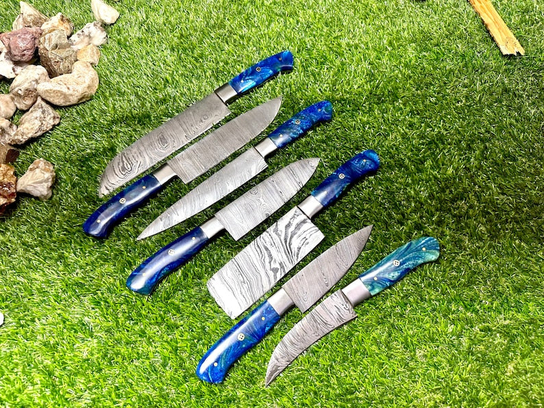Handmade Damascus Chef set Of 7pcs With Leather, Damascus Knives Set ,Damascus Chef Knives, Full Kitchen Knives Set, New Design - Premium best Happy Valentine Day gift from SCORPION KART - Just $166.66! Shop now at SCORPION KART