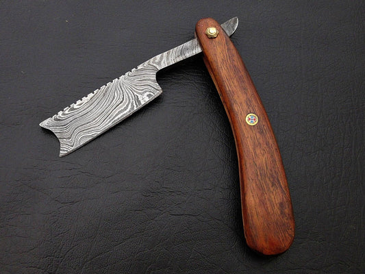 Handmade Damascus Straight Razor with Leather Sheath: A Timeless Classic for the Modern Barber - Premium best Happy Valentine Day gift from SCORPION KART - Just $120! Shop now at SCORPION KART